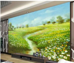 Custom wallpapers beautiful scenery wallpapers Pastoral landscape wallpapers oil painting background wall