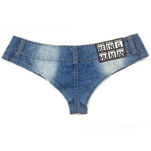 Mulheres praia denim tanga shorts meninas sexy boate mini jeans curto senhoras discoteca pólo dança hotpants micro y190429