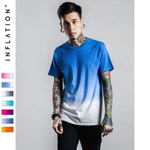 Inflation Tee Mäns Rolig Hip Hop Dip Dye Bomull O Neck Kortärmad T-shirt Sommarkläder för Herrkläder Storlek S-XXXL