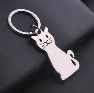 500Pcs New Fashion Creative Model Cat Keychain Popular keyring Metal Key Chain Gift SN1845