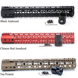 Czarny / czerwony / Tan Color_13.5 '' cal M-Lok Handguard Rail Ultralight Picatinny Free Float Mount System