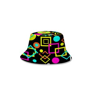 3D 지오메트리 어부 모자 성인 및 어린이 스팟 공급 분지 모자 부부 학생 선 바이저 Summe Bucket Hat 3D Print