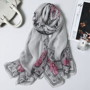 Atacado-lenços para mulheres levemente impressão padrão floral scarf xaile moda lenços protetor solar shawls mulheres luxo designer cachecol