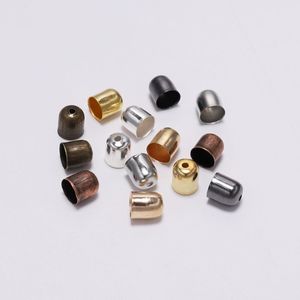 50 Leather Cords Bracelets Connectors Buckle Finding End Tip Tassel Caps mm Crimp End Beads Caps For DIY Jewelry Making