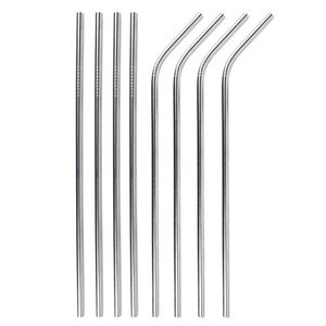 50pcs 8.5inch 215mm 304 Stainless Steel Metal Drinking Straw Straight/Bent Reusable Bar Accessories Party Eco Friendly Bar Drinking Straws