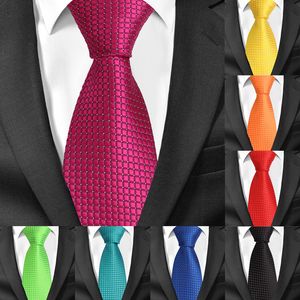 Classic Plaid Neck Ties for Men Casual Suits Tie Stripe Blue Mens Neckties For Business Wedding 8cm Width Men Ties