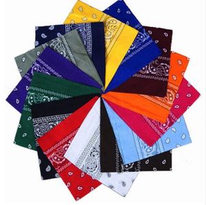 19 Färger Hot Sale Bomull Unisex Hip Hop Head Scarves Mäns Bandanas Womens Scarf Neck Wrap Headtie Band Square Hög kvalitet