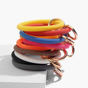 Silikon Armband Keychain Bangle Keyring Party Armband Free Hand DIY Nyckelringar Bilnyckel Mode Kvinnor Män Armband Bangles Armband Circle Gummi Round Kyes Holder