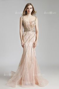 Wholesale lace cocktail wedding dresses resale online - Real Picture Long Mermaid Celebrity Dresses Luxury Red Carpet Dress Tulle Beading Sequin Formal Women Maxi Pageant Gowns lx428