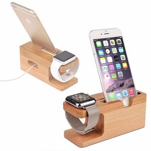 Bambu Wood Charger Station för Apple Watch Charging Dock Station Charger Stand Holder For iPhone IWatch Dock Stand Holder