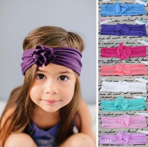 12268 Nya barn pannband baby flickor huvudkläder spädbarn hårband baby turban bomullstickning veckat hårband headwrap flickor hårtillbehör