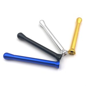 69mm/2.72in Multicolor Metal Snuff Straw Sniffer Snorter Nasal Tube Straight Type Snuffer Bullet for Wholesale Smoking Pipe Accessories