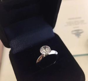 Alta versione 925 Argento Sterling Artiglio 1-3 Karat Promise Anelli di diamanti Bague Anillos Womens Marry Wedding Engagement Lovers Jewelry regalo