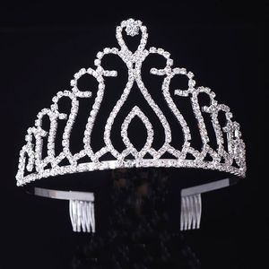 Başlıklar Gelinin Doğrudan Sıcak Versiyonu Evli Crown Headdress Büyük Yüksek Dereceli Elmas Hoop Çocuk Saç Düğün Aksesuarları