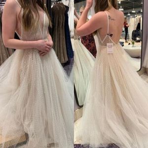 Vintage Beach Wedding Dresses New Design Spaghetti Straps Backless A-line Tulle Lace Country Bohemian Cheap Summer Wedding Gown