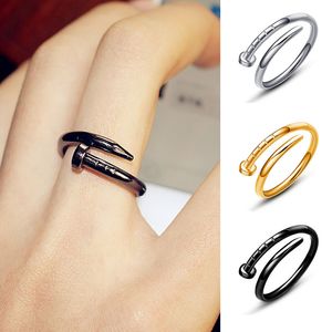 Heißer Verkauf Plain Silber Gold Einstellbare Ring Männer Frauen Glod Gefüllt Mode Nagel Ring Schmuck Großhandel