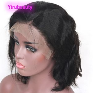 Indian Virgin Hair 13 By 4 Lace Front Wig Bob Wigs With Baby Hair Body Wave 13X4 Wigs 100% Human Hair New Products