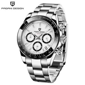 Pagani Mens klockor Toppmärke Luxury armbandsur kvarts klocka svart klocka män Vattentät Sport Chronograph Relogio Masculino