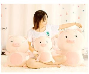 Squishy porco abraço brinquedos de pelúcia boneca Deitado 50cm Plush olhos Piggy Toy verde rosa Animais Macio Plushie Hand Warmer Blanket Crianças Reconfortante presente