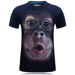 2019 Ny sommar rolig 3d T-shirts Gorilla Animal Printed Tee Shirt Homme Mode Märke Toppar Hip Hop Streetwear Plus Storlek S-6XL