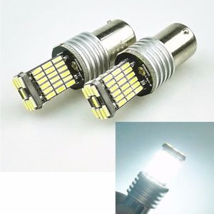 2pcs White 850LM 1156 P21W BA15S Tail Lamp 4014 45SMD Bulb Reverse Lights With Resistor LED Lamp Turn Signals Car Leds