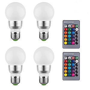 KWB LED لمبة لون تغيير لمبة الأنوار مع جهاز التحكم عن بعد (4 حزمة) 16 خيارات ألوان مختلفة