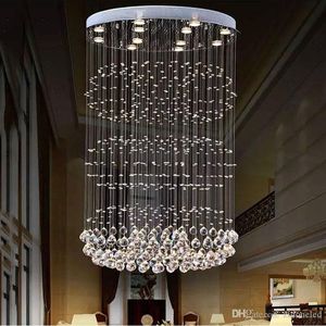 Raindrop moderno LED Crystal Chandeliers Iluminação Lâmpada de candelabro para sala de estar Hotel Villa Decoração de casa