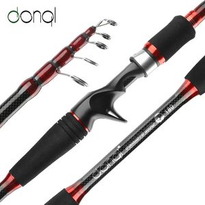 DONQL Spinning Fishing Rod Carbon Fiber Carp Feeder Casting Rod 1.8M-3.0M Travel Surf Fishing Equipment