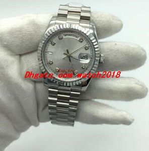 2 Style Men watch Day 41mm Diamond Dial Silver Steel Bracelet Date Asia 2813 Automatic Movement Sapphire Luminous wristwatch