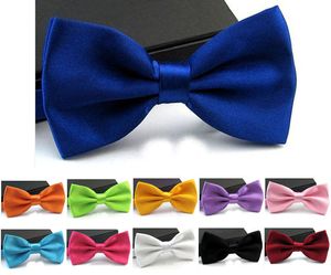 Uomini classici smoking in raso in raso a colore solido Regolabile Fare di nozze Bowtie Bow Bow Tie sposa Bowknot Mens Ties DECORAZIONI del matrimonio