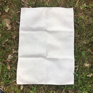 Blank Polyester Linen Blandning Tea Handduk Plain Burlap Dekorativ Kökshandduk för DIY Sublimation