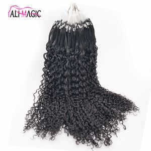 9A Remy Loop Micro Ring Beads Tipped Curly Human Hair Extensions 100Strands 100g Human Micro Loop 28 Factory Outlet