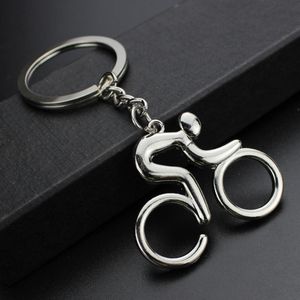 20pcs/Lot Metal Riding Bicycle Keychain Fashion Sports Key Chains Cool Man Bag Pendants Charm Female Accessory Jewelry Wholesale