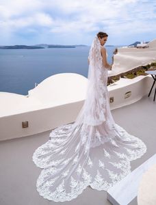 2020 novos véus de casamento lace3m com vêm applique borda véu nupcial para acessórios de festa de casamento de praia