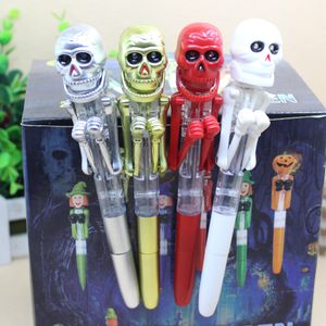 Creative Novelty Skull toy 1pcs Cartoon ballpoint pen Mischief ballpoint pen Halloween party supplies Stationery for Kids