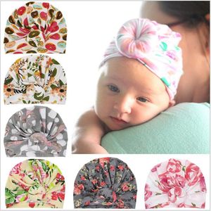 Europa infantil bebê meninas chapéu nó flor headwear criança criança crianças beanies turbante donuts florals chapéus Acessórios para crianças