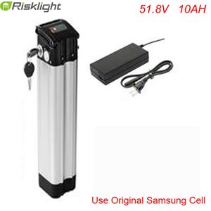 51.8V silver fish electric bike rechargeable 52v 10ah lithium ion battery pack with 18650 cell for 1000w motor