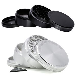 Dry Herb Grinder Space Case 63mm Tobacco Grinders Large Aluminum Alloy Metal Cigarette Spacecase Black 4 Parts Smoking Grinder Crusher