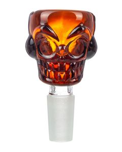 Totenkopf-Glaskopf für Wasserpfeifen, Bong, bunte schwere Köpfe, Hersteller G.O.G, 14 mm und 18 mm Joint-Raucherzubehör