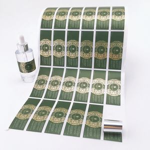 Custom Green Oliver Oil Bottles Seal Adhesive sticker Label Printed 1000pcs Waterproof Plastic Matte Package Labels Stickers