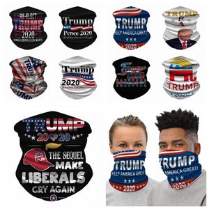 Trump Gezichtsmasker Wasbaar Amerikaanse verkiezing Afdrukken Stofdicht Maskers Outdoor Cycling Neck Magic Cycling Sjaal Designer Party Mask RRA3223