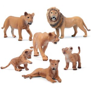 Aslan Figürleri toptan satış-Simülasyon küçük Aslan Aksiyon figürleri PVC gerçekçi Eğitim çocuk çocuk Vahşi hayvan modeli Oyuncak hediye sevimli oyuncaklar