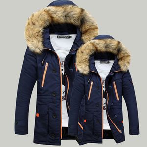 Alta Qualidade Espessamento Parkas Homens 2019 Casaco de Inverno Casacos Masculinos Masculinos Outerwear Colarinha Casual Algodão Wadded Homens Capuz Casaco