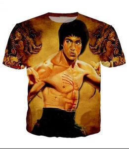 Nyaste modemän/kvinnor Bruce Lee Summer Style Tees 3D Print Casual T-Shirt Topps Plus Size BB0127