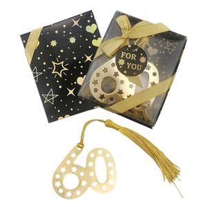 20PCS Número 60 Bookmark com Tassel Party Favors 60th Birthday 60º Aniversário da lembrança do partido do evento Idéias Decor