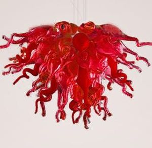 Lampade a sospensione LR1097 Soffiato a bocca CE / UL Lampadari in vetro borosilicato rosso di Murano Lampadari artistici Piccola luce domestica