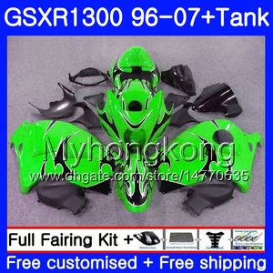 + Zbiornik dla Suzuki GSXR1300 Hayabusa 96 97 98 99 2000 2001 333HM.238 GSX R1300 GSXR Black Green 1300 1996 1997 1998 1999 00 01 02 Owalnia