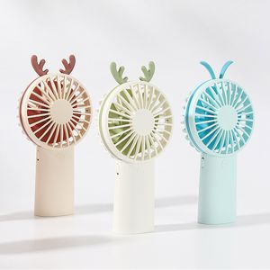 Yeni boynuz USB Fan Handy Taşınabilir Mini Soğutma Hayranları Karikatür Ördek Penguen Dahili Pil Asılı Rol Çıkarılabilir Bankası 3 modelleri
