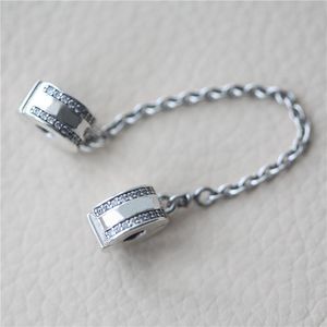 NUOVI accessori classici di gioielli in argento sterling 925 Catena sicura Logo Scatola originale per braccialetto Pandora Charms fai da te Catena sicura Spedizione gratuita