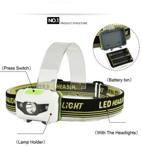 3 LED Headlamp Mini Headlight waterproof head Flashlight Outdoor Camping Head Light Lamp Torch Lantern Power by Battery